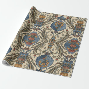 Papier Cadeau Modèle floral vintage Iris bleu de William Morris