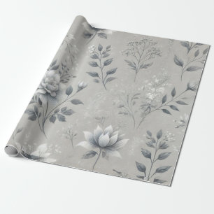 Papier Cadeau Modèle floral vintage sur Arrière - plan gris rust