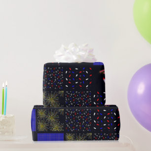 Papier Cadeau Modèle patchwork du 4 juillet - 4 juillet