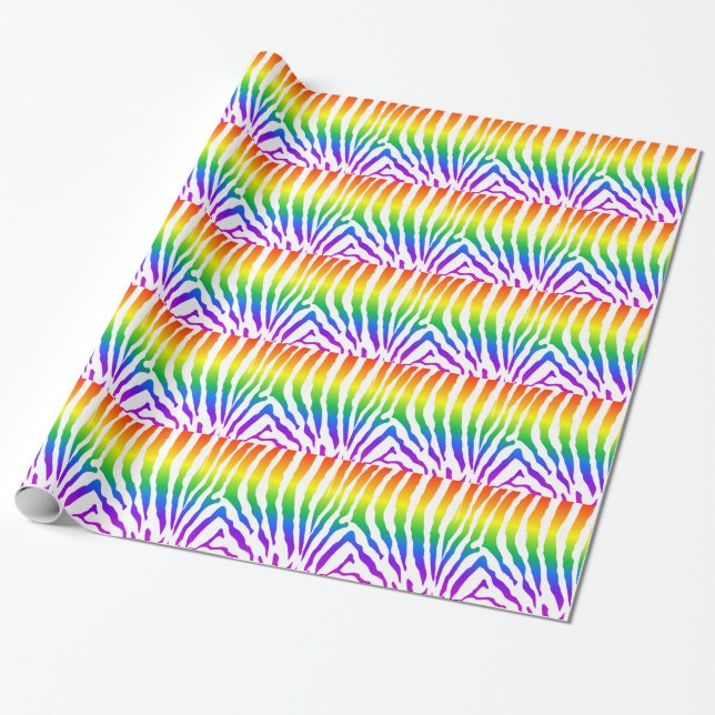 Papier Cadeau Modèle Rainbow Zebra (Déroulé)