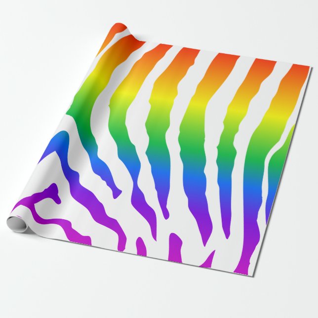 Papier Cadeau Modèle Rainbow Zebra (Déroulé)