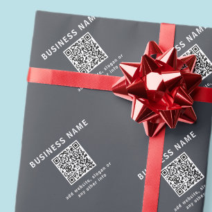 Papier Cadeau Modèle simple pour votre code QR Gris foncé