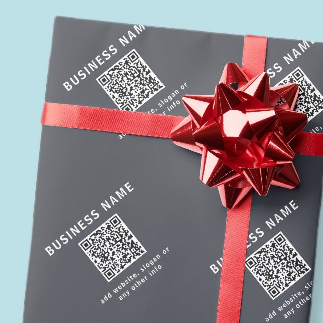 Papier Cadeau Modèle simple pour votre code QR | Gris foncé (Créateur téléchargé)