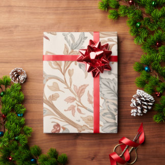 Papier Cadeau Modèle vintage de Damas Floral avec Roses et quitt