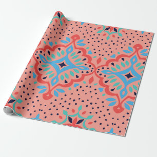 Papier Cadeau Modèle Vintage oriental damassé. La poterie Talave