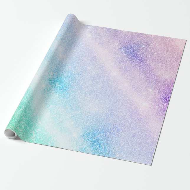 Papier Cadeau Modèle vitreux ombre Blue Purple Glitter (Déroulé)