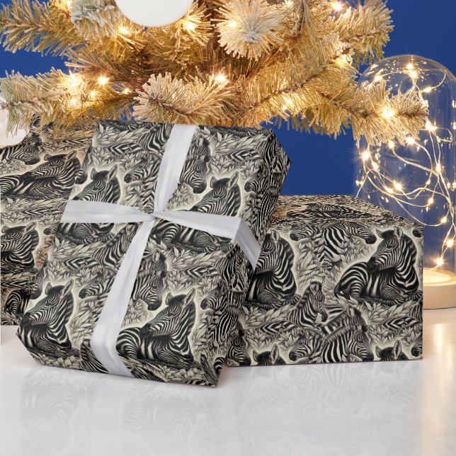 Papier Cadeau Modèle Zèbre Vintage mou (Vacances)