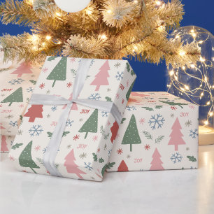 Papier Cadeau Modèles d'arbres de Noël modernes