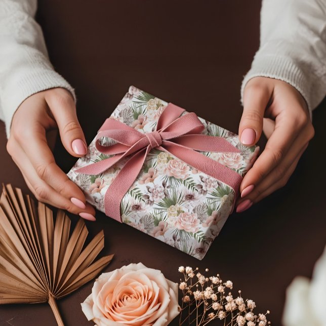 Papier Cadeau Modern Bohemian Watercolor Boho Floral Wedding (Modern Bohemian Watercolor Boho Floral Wedding Wrapping Paper)