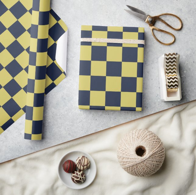 Papier Cadeau Modern Checkered Pattern Wrapping Paper Roll (Artisanat)