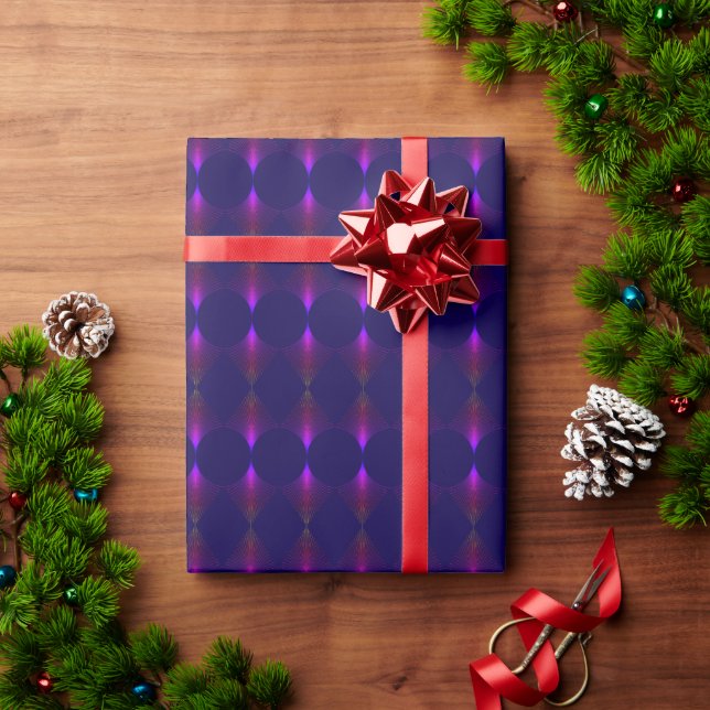 Papier Cadeau Modern Geometric Purple Gift Wrap with Luminescent (Cadeau de vacances)