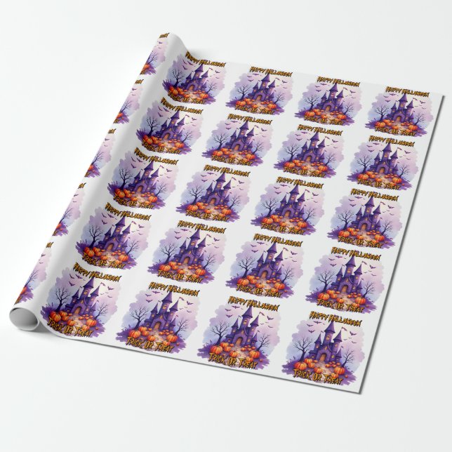 Papier Cadeau Modern Halloween Spooky Cute Collection (Déroulé)