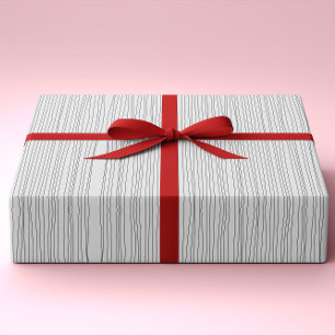 Papier Cadeau Modern Minimal Imperfect Lines Black and White