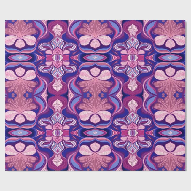 Papier Cadeau Modern multicolor classic floral pattern design   (Plat)