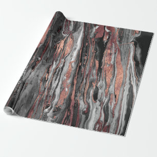 Papier Cadeau Modern rose gold abstract marbleized paint