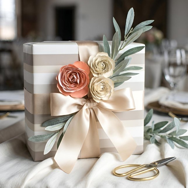 Papier Cadeau Moderna Linéaire | Alabstre & Os (Lifestyle Shot)