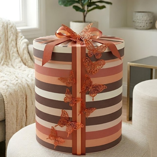 Papier Cadeau Moderna Linear | Terracotta & Abricot (Lifestyle Shot)
