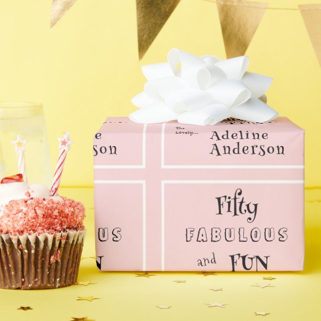 Papier Cadeau Moderne 50 ans et Fabuleuse Fête d'anniversaire ro (Fête d'anniversaire)