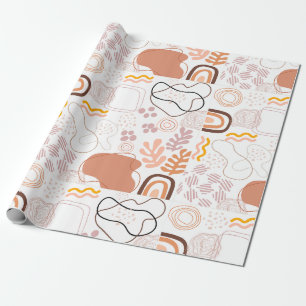 Papier Cadeau Moderne Abstrait avec tonalités et formes organiqu