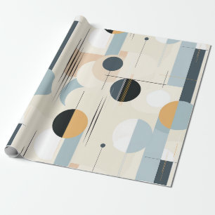 Papier Cadeau Moderne Abstrait Géométrique Neutre Terrien