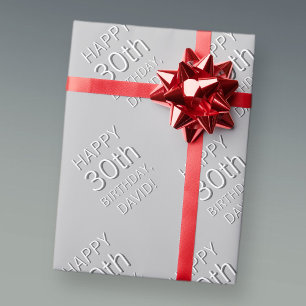 Papier Cadeau Moderne Anniversaire Personnalisable Toute Âge