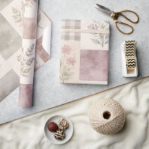Moderne courtepoint de ferme pastel violet patchwo