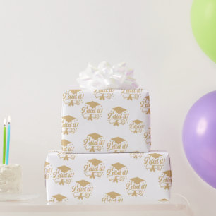 Papier Cadeau Moderne écriture Gold Minimaliste  Je l'ai fait Di