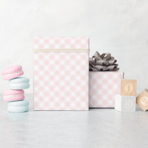 Papier Cadeau Moderne + En vichy rose pâle