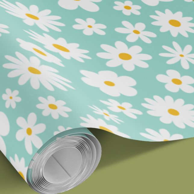 Papier Cadeau Moderne Flat Graphic Daisy Oeuf de Robin N'importe (Créateur téléchargé)