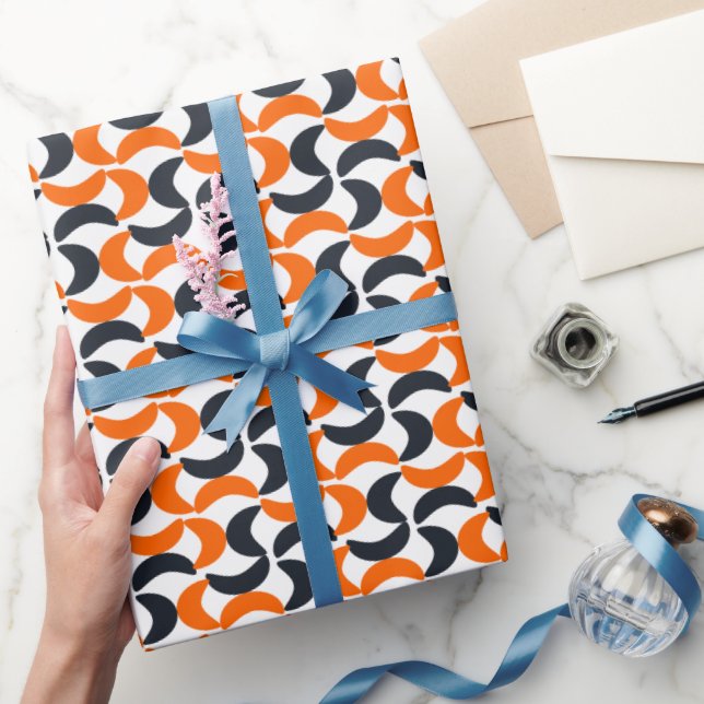 Papier Cadeau Moderne Géométrique Tourbillon Orange (Cadeaux)