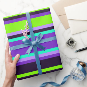 Papier cadeau moderne Gratuit violet, Aqua & Chart
