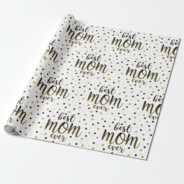 Papier Cadeau Moderne, Meilleure maman jamais (Déroulé)
