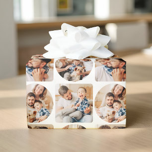Papier Cadeau Moderne modèle de quatre photos géométriques simpl
