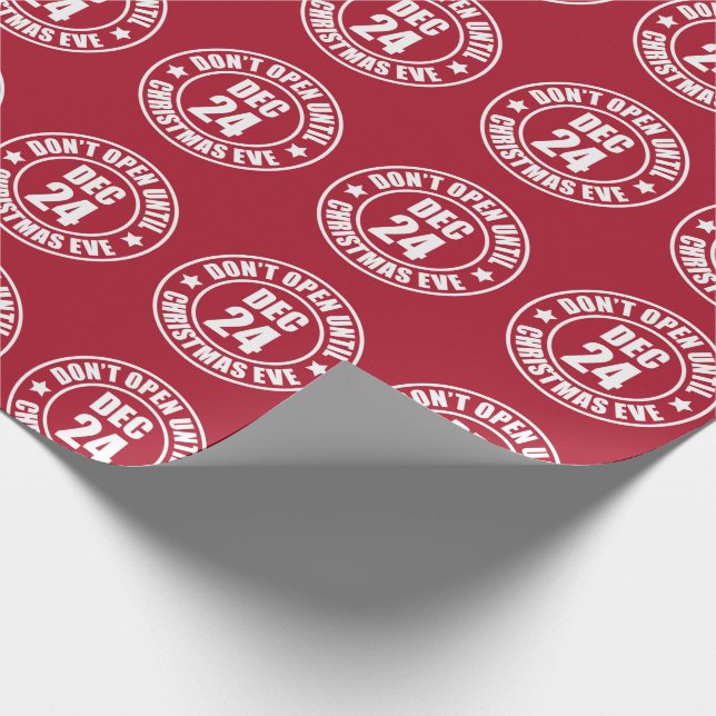 Papier Cadeau Moderne N'Ouvre Pas Jusqu'À Noël Même Le Timbre (Coin)