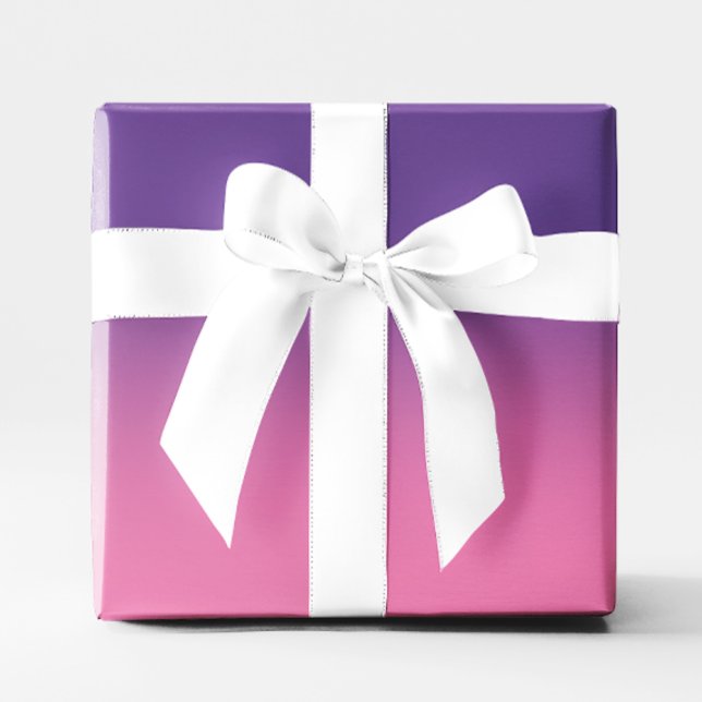 Papier Cadeau Moderne ombré violet et rose (Modern Purple and Pink Ombre Wrapping Paper)