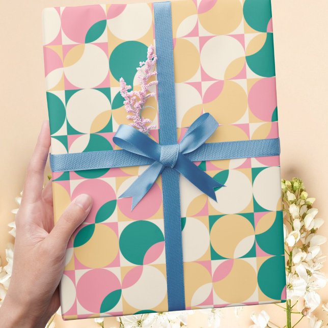 Papier Cadeau Moderne Pastel Retro Boho Abstrait (Créateur téléchargé)