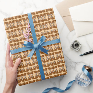 Papier Cadeau Moderne petite chouette hulotte du nord