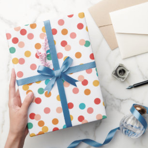 Papier Cadeau Moderne Polk a Dots Colorés