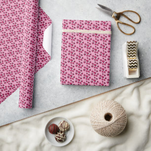 Papier Cadeau moderne rétro abstrait rose motif du milieu du siè