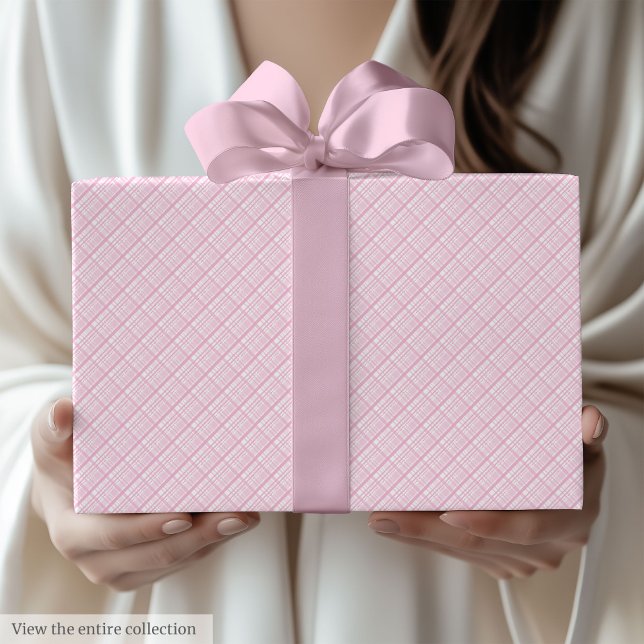 Papier Cadeau Moderne Rose Clair & Blanc 80 Ans (Modern Light Pink & White 80th Birthday Wrapping Paper)