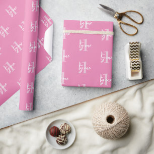 Papier Cadeau Moderne rose élégant 21e anniversaire