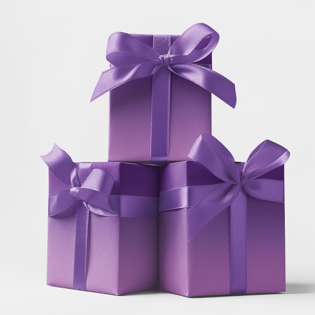 Papier Cadeau Moderne Royal violet et lavande Ombre (Modern Royal Purple and Lavender Ombre Wrapping Paper)