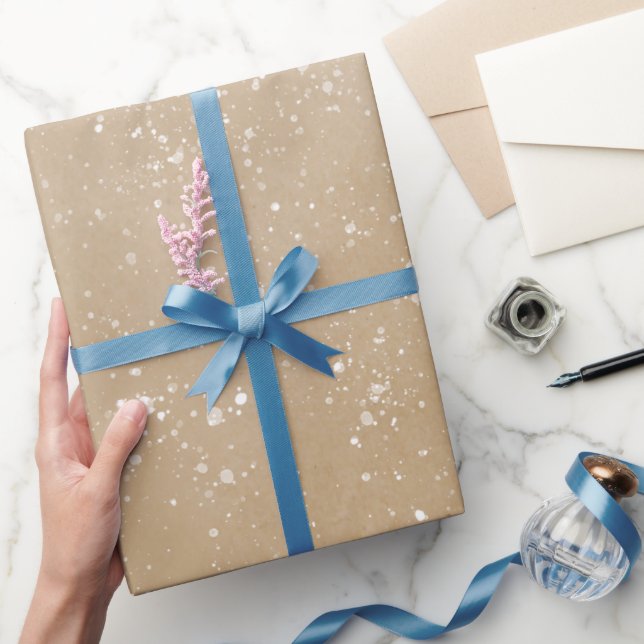 Papier Cadeau Moderne simple aquarelle plaque de neige sur Kraft (Cadeaux)