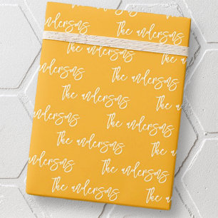 Papier Cadeau Moderne Simple Chic Votre Motif de nom de famille