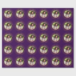 Papier Cadeau Moderne Simple Typographie Or Grad Party Photo