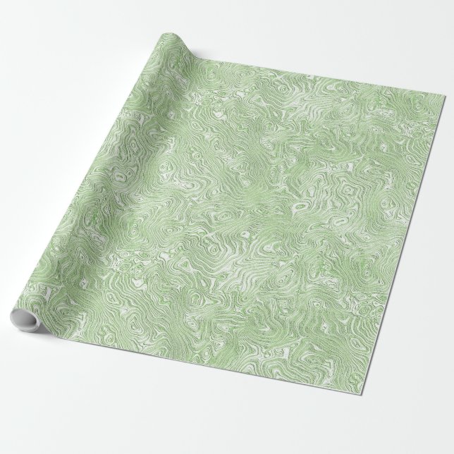 Papier Cadeau Moire de soie petit Motif en vert citron (Déroulé)