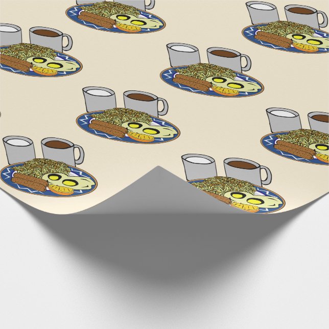 Papier Cadeau Mois du petit-déjeuner amélioré - Œufs (Coin)
