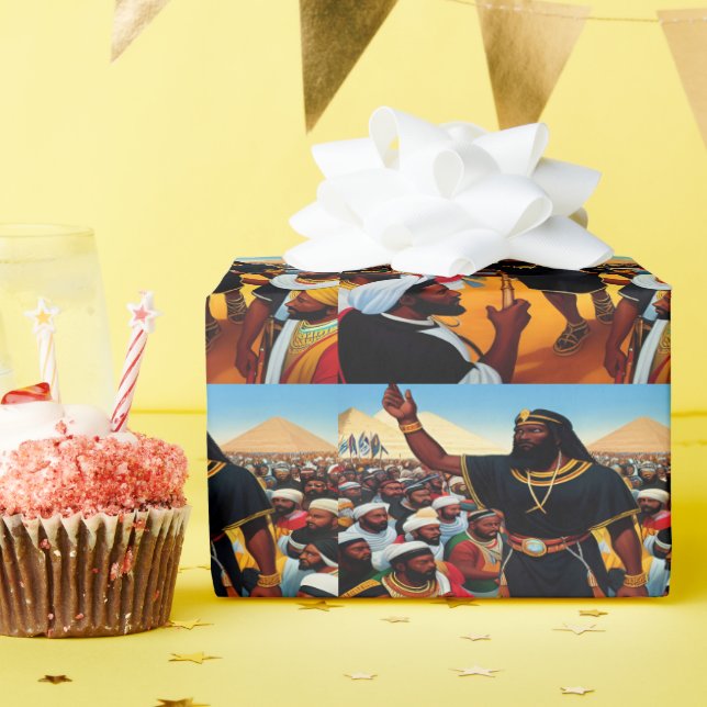 Papier Cadeau Moïse Emmène Le Peuple Hors D'Egypte Enveloppant D (Fête d'anniversaire)