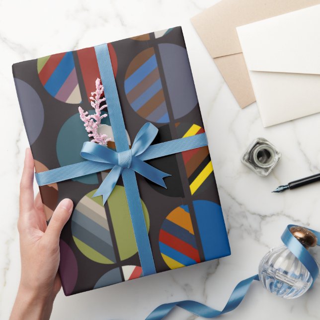 Papier Cadeau Moitié ovale rayée de la Masculine (Cadeaux)