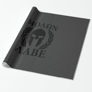 Papier Cadeau Molon Labe Warriors Laurels sur le carbone noir